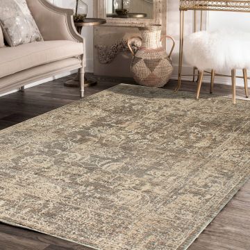 Rugsville Mirac Vintage Brown Floral Persian Carpet 5'4" x 7'7"