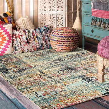Rugsville Yusuf Multi Abstract Modern Carpet 5'4" x 7'6"