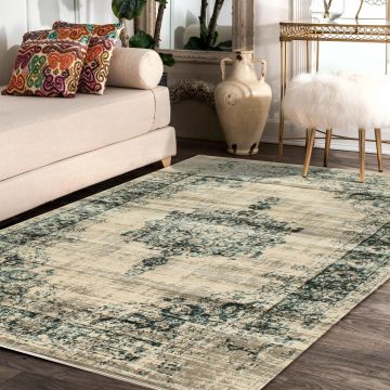 Rugsville Afridi Vintage Ivory Oriental Persian Carpet 5'3" x 7'7"