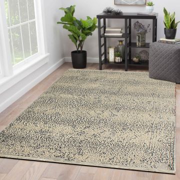 Rugsville Ajnur Gray Floral Persian Carpet 5'3" x 7'5"