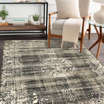 Rugsville Azizbek Vintage Gray Oriental Persian Carpet 5' x 7'8"