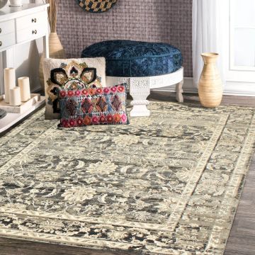 Rugsville Mesich Gray Floral Persian Carpet 5' x 7'8"