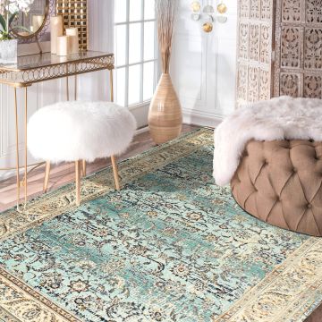 Rugsville Nouis Blue Floral Persian Carpet 5' x 7'6"