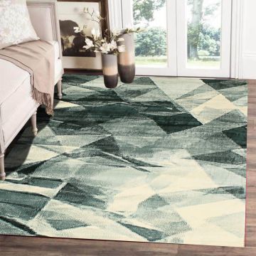 Rugsville Zaden Blue Graphic Modern Carpet 5'1" x 7'7"