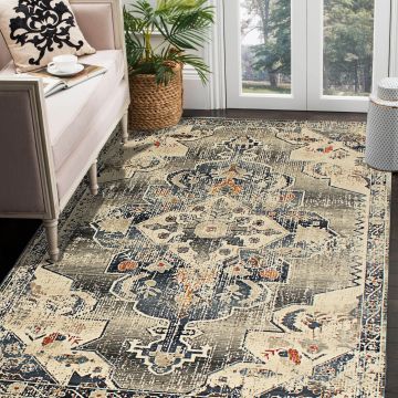 Rugsville Wraya Vintage Beige Oriental Persian Carpet 5'3" x 7'7"