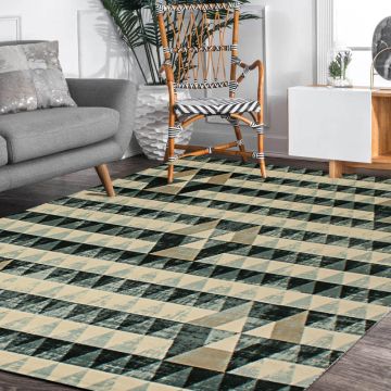 Rugsville Veha Black Graphic Modern Carpet 5' x 7'6"