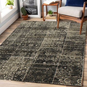 Rugsville Udell Gray Patchwork Modern Carpet 5' x 7'6"