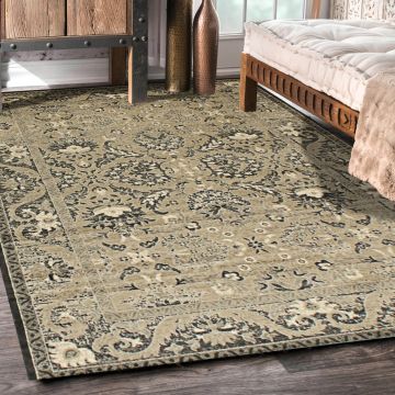Rugsville Sterling Vintage Black Floral Persian Carpet 5'1" x 7'8"