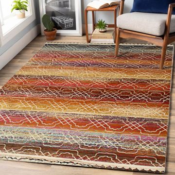 Rugsville Simeon Multi Graphic Modern Carpet 5'3" x 7'3"