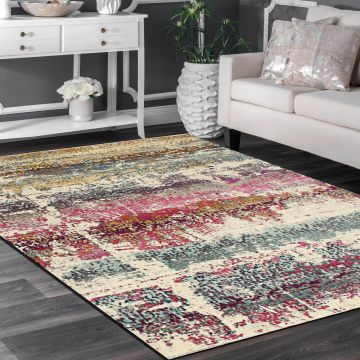Rugsville Ripley Multi Abstract Modern Carpet 5'3" x 7'4"