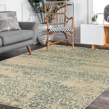 Rugsville Rhys Vintage Ivory Floral Modern Carpet 5'7" x 7'7"