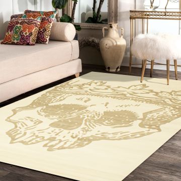 Rugsville Quest Ivory Graphic Persian Carpet 5' x 7'7"