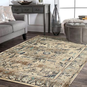 Rugsville Qadim Vintage Ivory Oriental Persian Carpet 5'4" x 7'5"