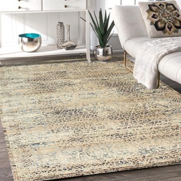 Rugsville Pruitt Vintage Ivory Oriental Persian Carpet 5'3" x 7'4"