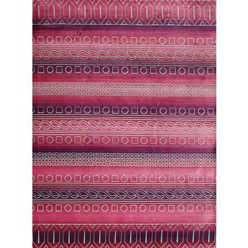 Rugsville Paislee Pink Graphic Modern Carpet 5'3" x 7'6"