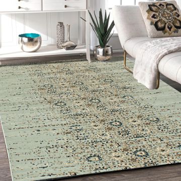 Rugsville Omari Light Blue Graphic Modern Carpet 5' x 7'7"