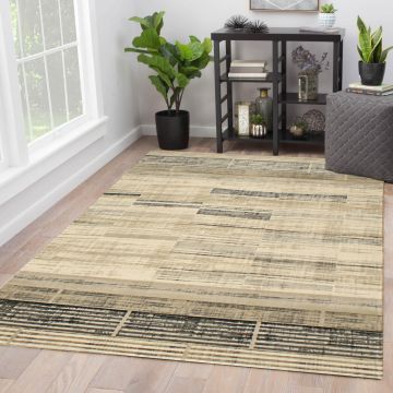 Rugsville Odelia Ivory Graphic Modern Carpet 5'1" x 7'7"