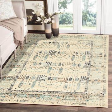 Rugsville Maurizio Tribal Ivory Oriental Persian Carpet 5'3" x 7'7"