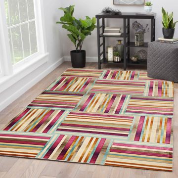 Rugsville Magnus Multi Stripe Modern Carpet 5'4" x 7'7"