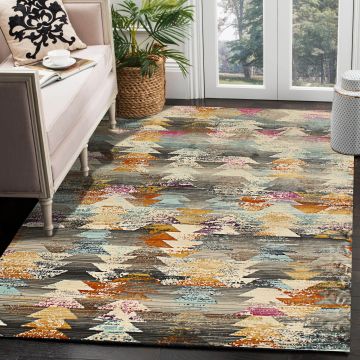 Rugsville Kylin Multi Graphic Modern Carpet 5'3" x 7'7"