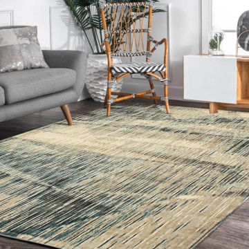Rugsville Kael Ivory Abstract Modern Carpet 5'1" x 7'6"