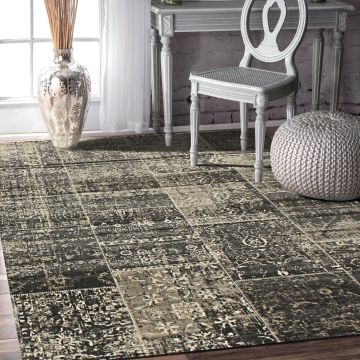 Rugsville Jemima Gray Graphic Modern Carpet 5' x 7'7"