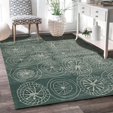 Rugsville Mckinley Graphic Blue Modern Carpet 5'1" x 7'7"