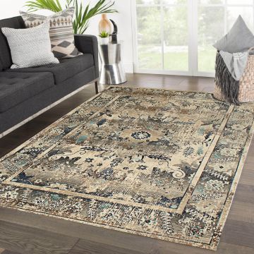 Rugsville Hanna Floral Black Persian Carpet 5'3" x 7'7"