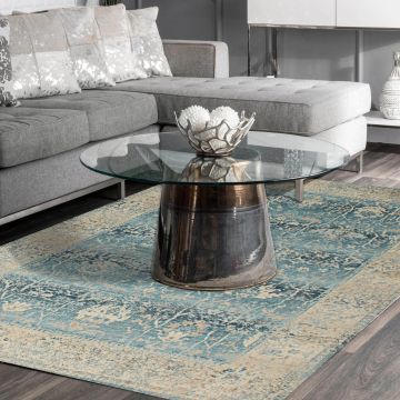 Rugsville Sage Floral Blue Persian Carpet 5'4" x 7'7"