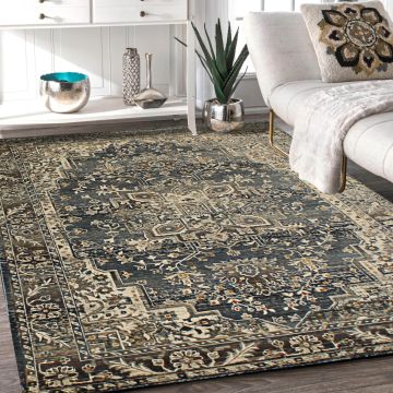 Rugsville Priscilla Oriental Black Persian Carpet 5'3" x 7'4"