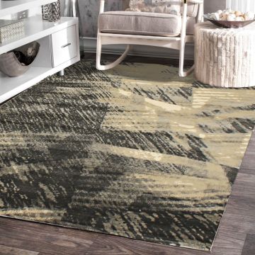 Rugsville Miracle Abstract Black Modern Carpet 5'1" x 7'7"