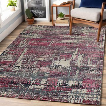 Rugsville Annika Abstract Pink Modern Carpet 5'3" x 7'7"