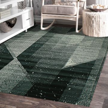 Rugsville Vera Graphic Green Modern Carpet 5' x 7'6"