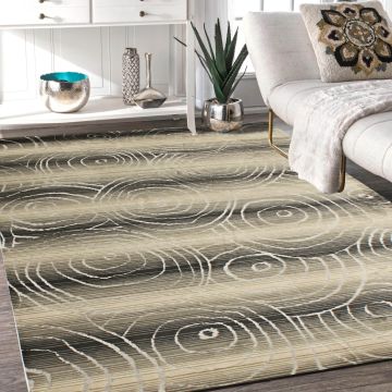 Rugsville Logan Swirl Gray Modern Carpet 5'3" x 7'7"