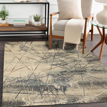 Rugsville Brinley Gray Graphic Designer Modern Carpet 5'4" x 7'8"