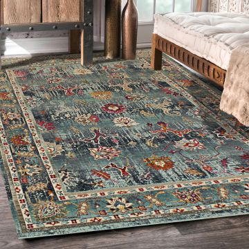 Rugsville Dahlia Traditonal Gray Floral Persian Carpet 5'3" x 7'7"