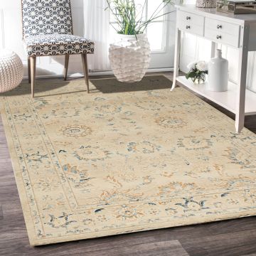 Rugsville Kaliyah Floral Ivory Persian Carpet 5'4" x 7'6"
