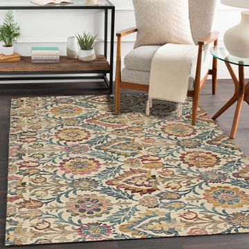 Rugsville Eve Floral Multi Transitional Carpet 5'4" x 7'6"