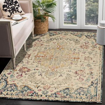 Rugsville Jaylynn Traditonal Ivory Persian Carpet 5'4" x 7'5"
