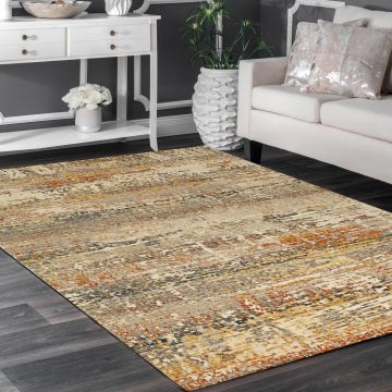 Rugsville Emmalyn Graphic Yellow Modern Carpet 5'4" x 7'7"