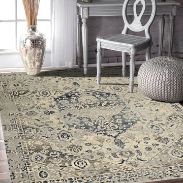 Rugsville Zoie Oriental Ivory Persian Carpet 5'3" x 7'4"