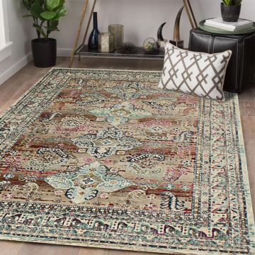 Rugsville Samara Brown Floral Persian Carpet 5'2" x 7'2"