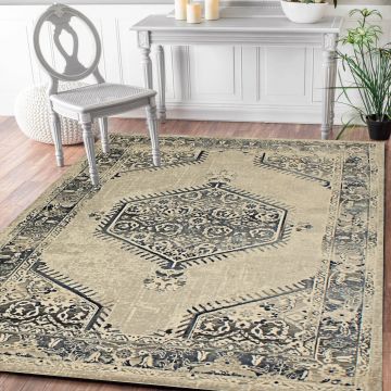 Rugsville Hailee Oriental Ivory Persian Carpet 5'3" x 7'7"