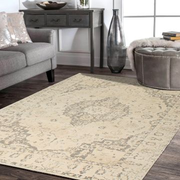 Rugsville Aryanna Vintage Oriental Ivory Persian Carpet 5'4" x 7'6"