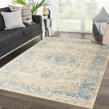 Rugsville Madalynn Vintage Oriental Ivory Persian Carpet 5'4" x 7'6"