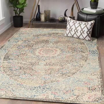 Rugsville Meredith Floral Gray Persian Carpet 5'4" x 7'7"