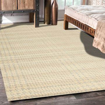 Rugsville Elyse Plaid Ivory Modern Carpet 5'4" x 7'7"
