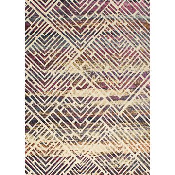 Rugsville Charley Geo Soft Purple Modern Carpet 5'3" x 7'7"