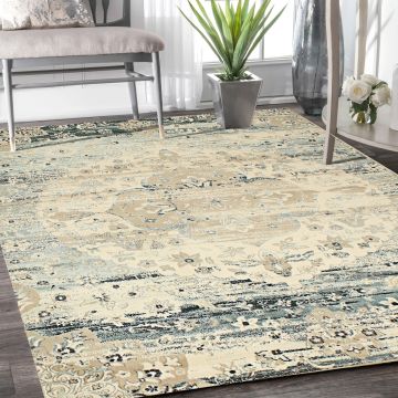 Rugsville Adele Medallian Blue Persian Carpet 5'1" x 7'7"