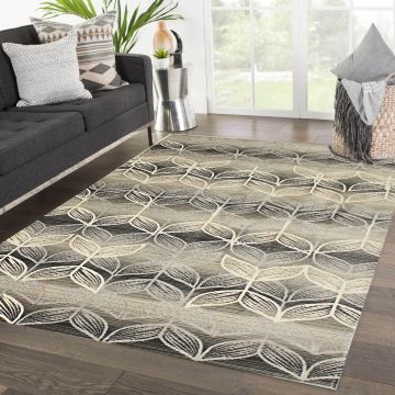 Rugsville Kiana Floral Gray Modern Carpet 5'3" x 7'6"